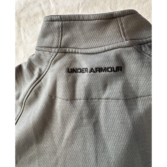 Under Armour Sweatshirt Mens Medium Grey Quarter Zip Mock Neck Golf Athletic - Picture 13 of 15